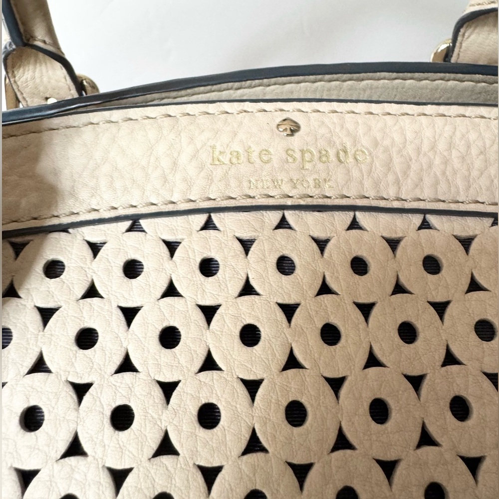 kate spade New York Mercer Isle Sloan Satchel Beige Leather - Picture 11 of 16